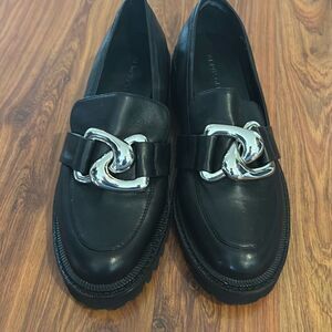 Aerosols black chunky Lila loafers with silver hardware size 7